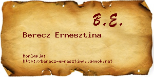 Berecz Ernesztina névjegykártya